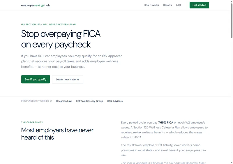 Employer Savings Hub website